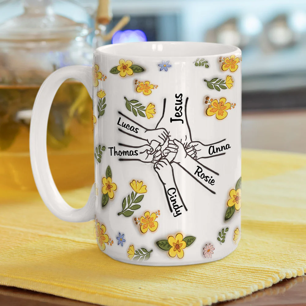 Jesus Holds Our Hand And Our Heart - Personalized Custom 3D Inflated Effect Mug - Image 10