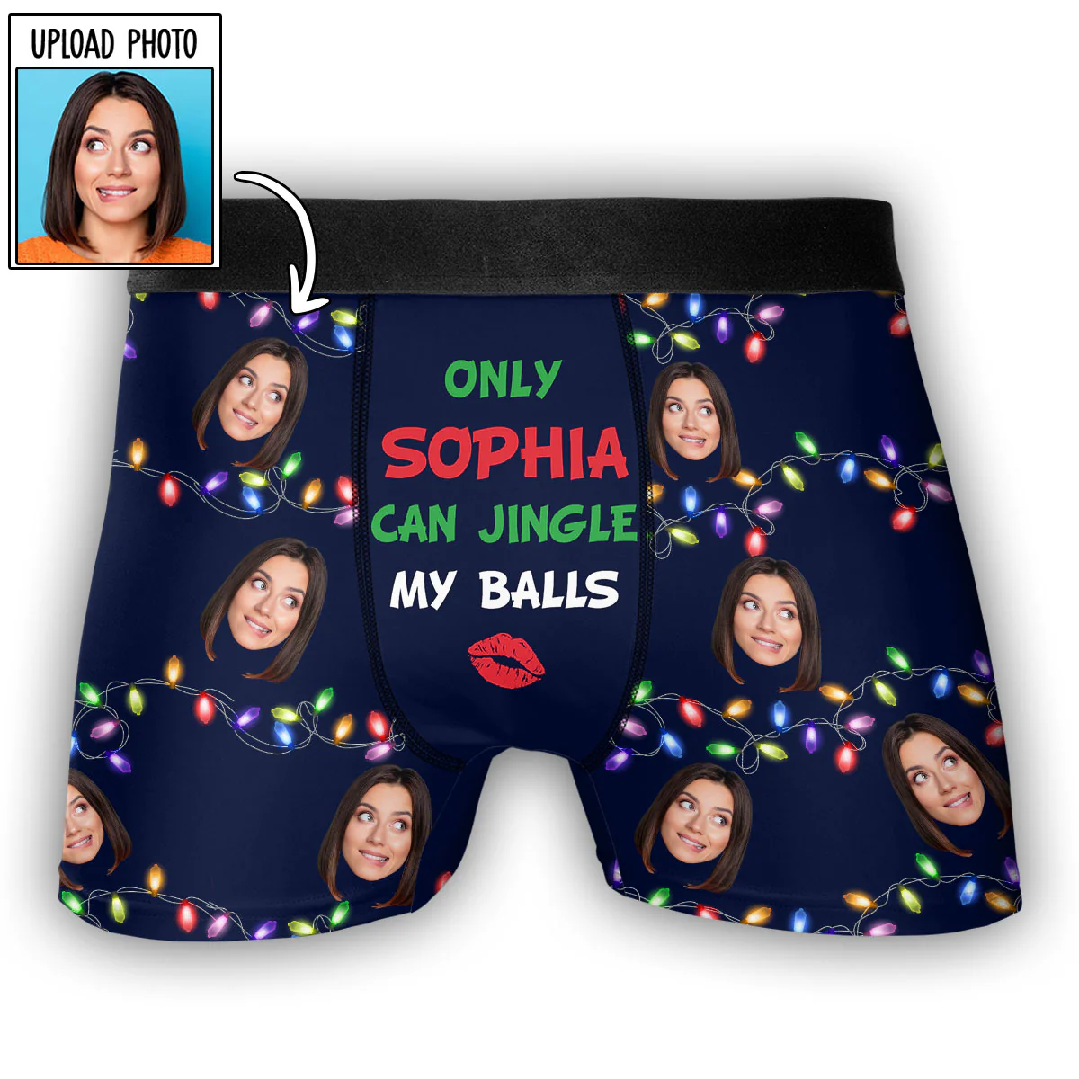 Jingle Balls - Personalized Photo Men's Boxer Briefs