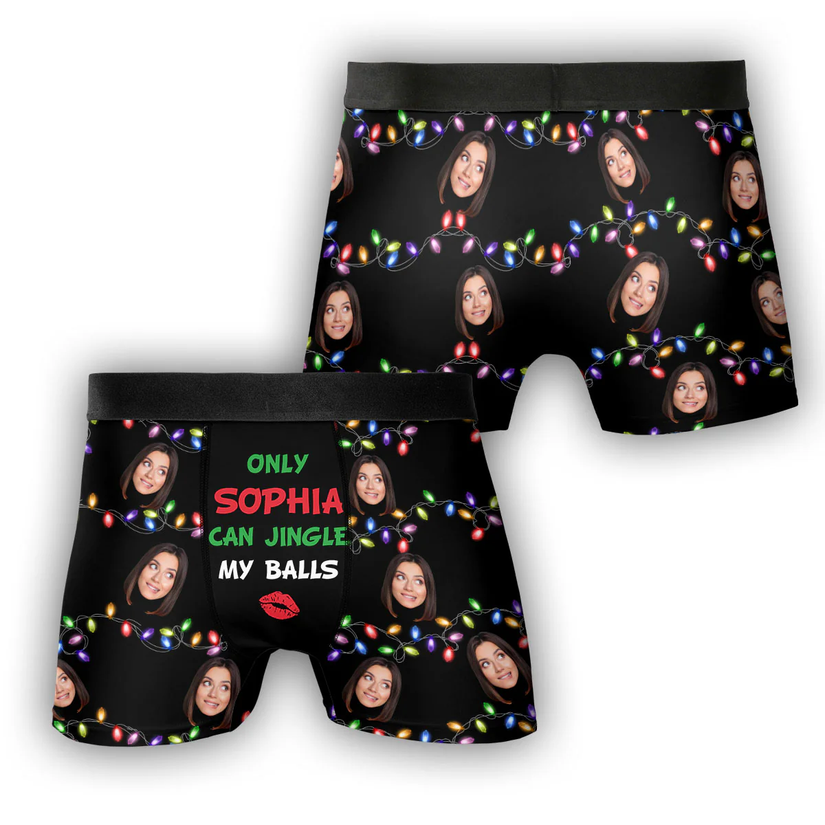 Jingle Balls - Personalized Photo Men's Boxer Briefs - Image 3