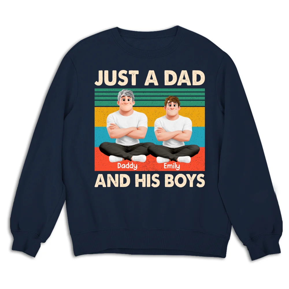 Just A Dad And His Kid Cartoon - Personalized Custom Shirt - Image 15