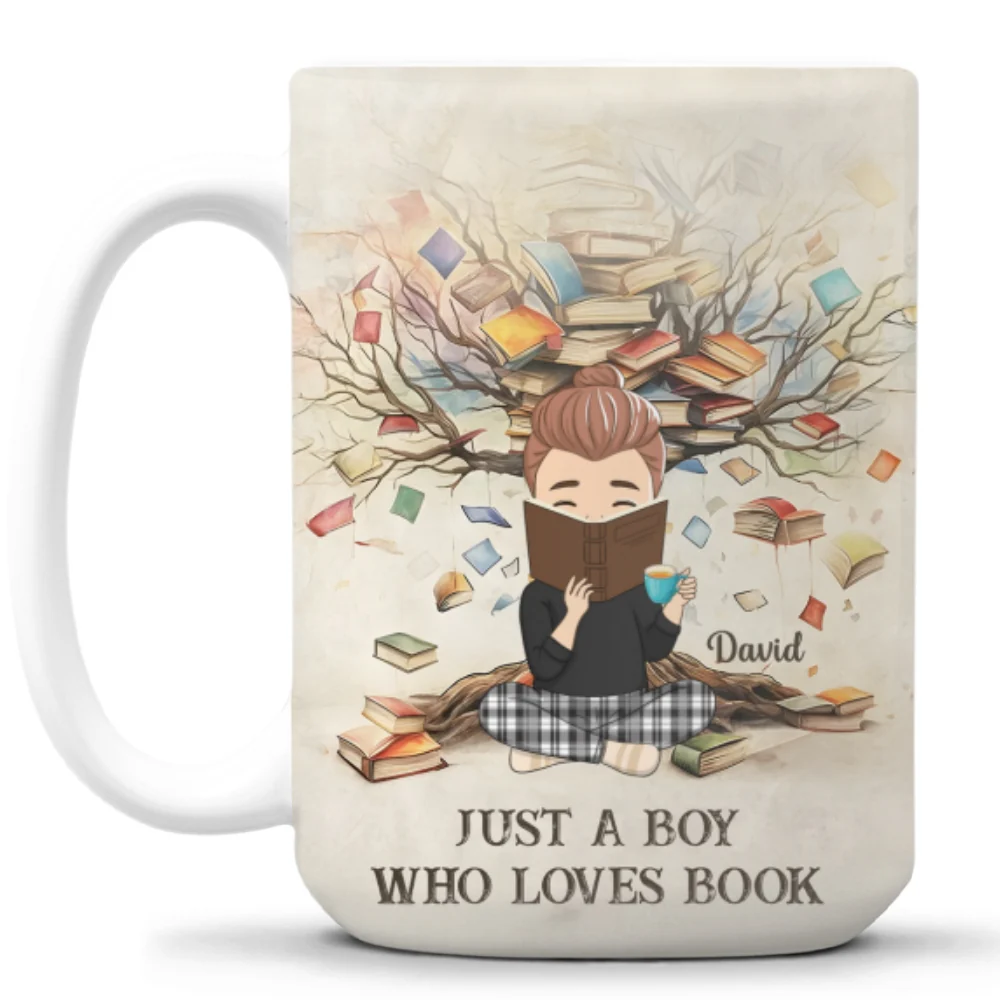 Just A Girl Who Loves Book - Personalized Custom Coffee Mug - Image 8