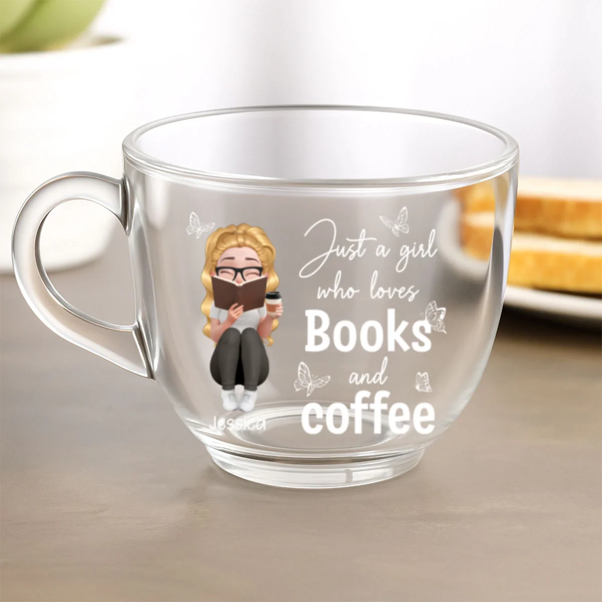 Just A Girl Who Loves Books And Tea - Personalized Custom Glass Tea Cup - Image 6