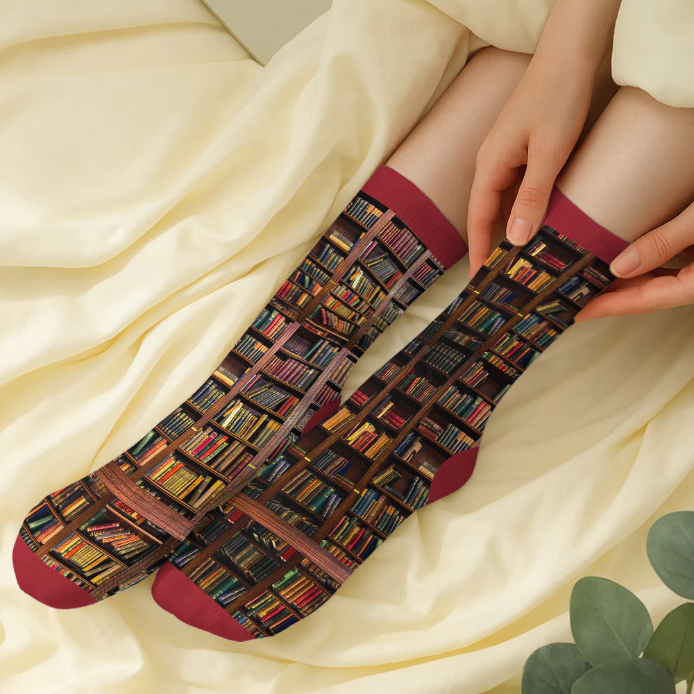 Just A Girl Who Loves Books - Personalized Custom Crew Socks - Image 2