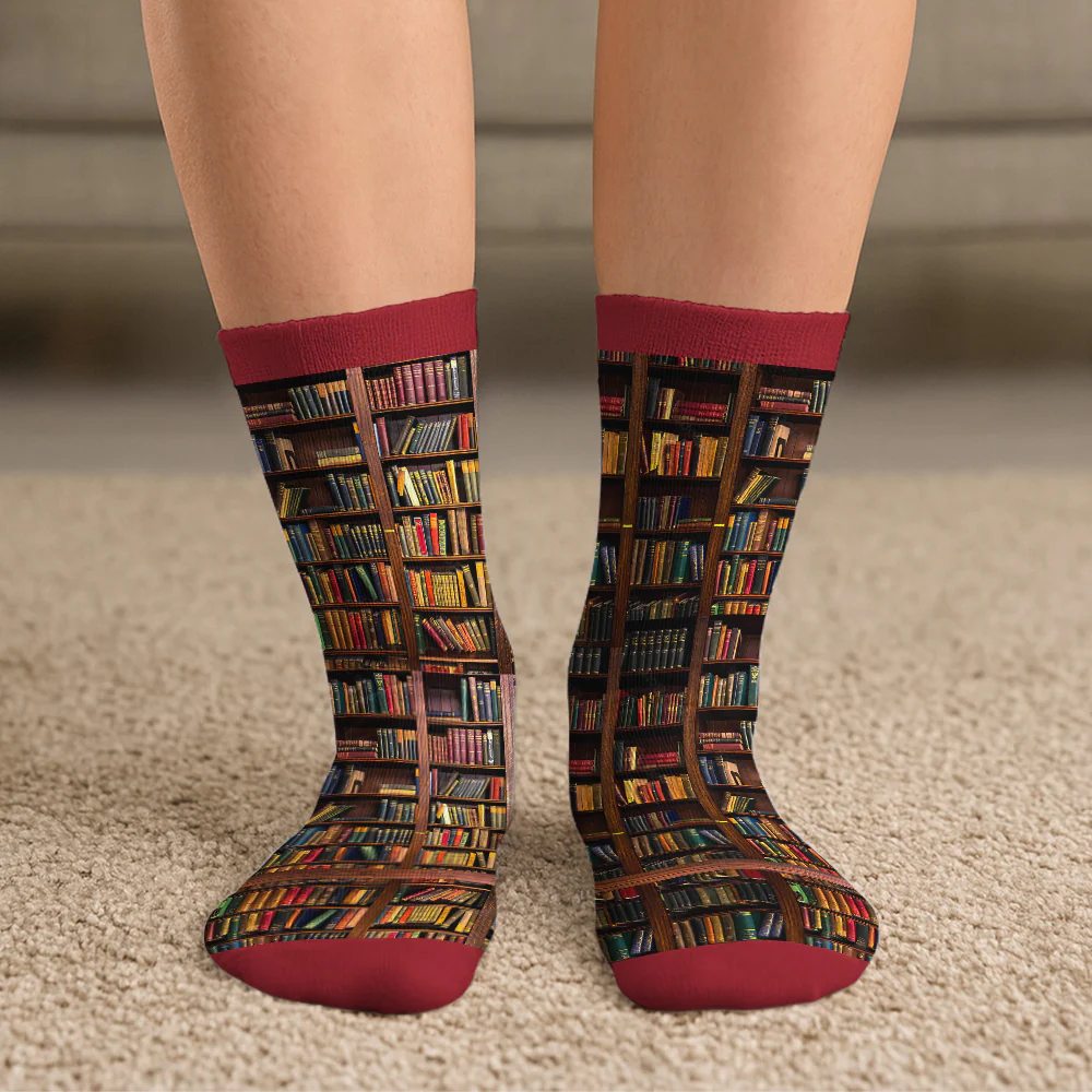 Just A Girl Who Loves Books - Personalized Custom Crew Socks - Image 5