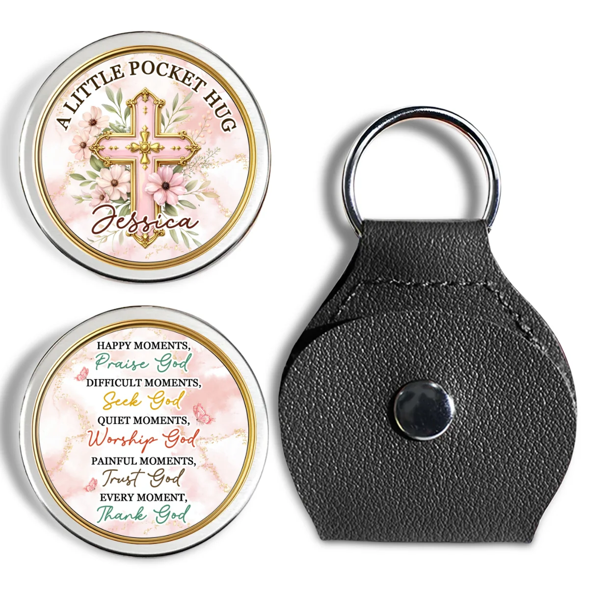 Just Believe In God - Personalized Custom Pocket Hug - Image 5