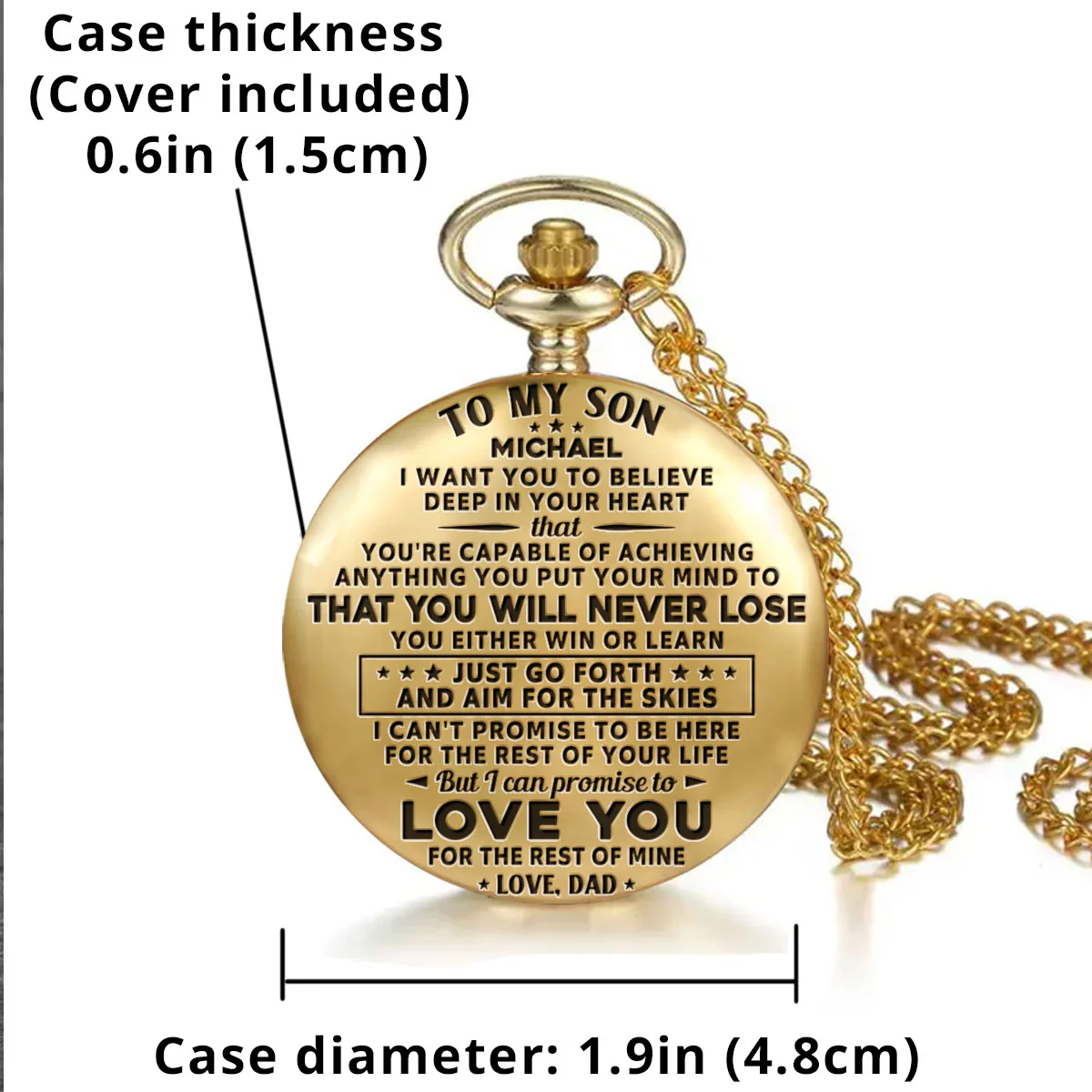 Just Go Forth And Aim For The Skies - Personalized Custom Pocket Watch - Image 5