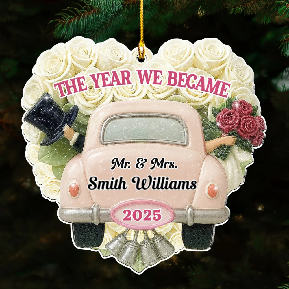 Just Married You - Personalized Custom Acrylic Ornament - Image 7