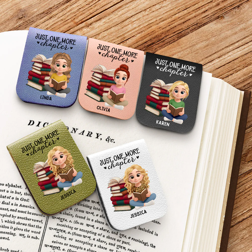 Just One More Chapter - Personalized Custom Leather Bookmark - Image 3
