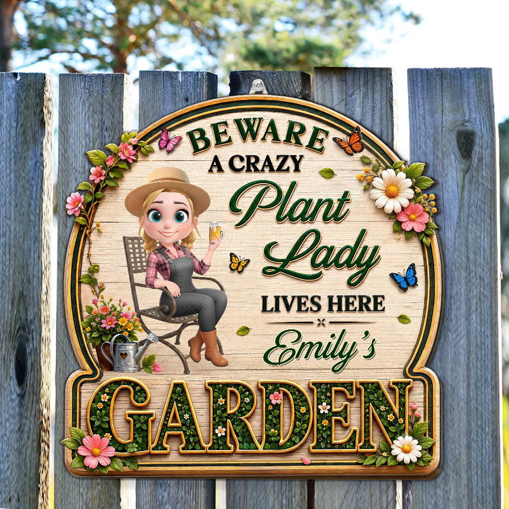 Just The Lady - Personalized Custom 3D Effect Wood Sign - Image 2