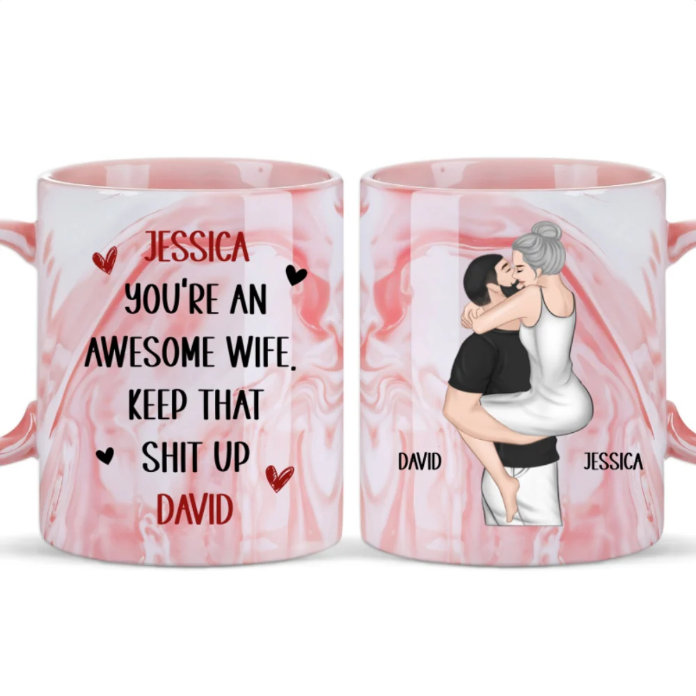 Keep That Shit Up - Personalized Custom Pink Marble Mug - Image 6