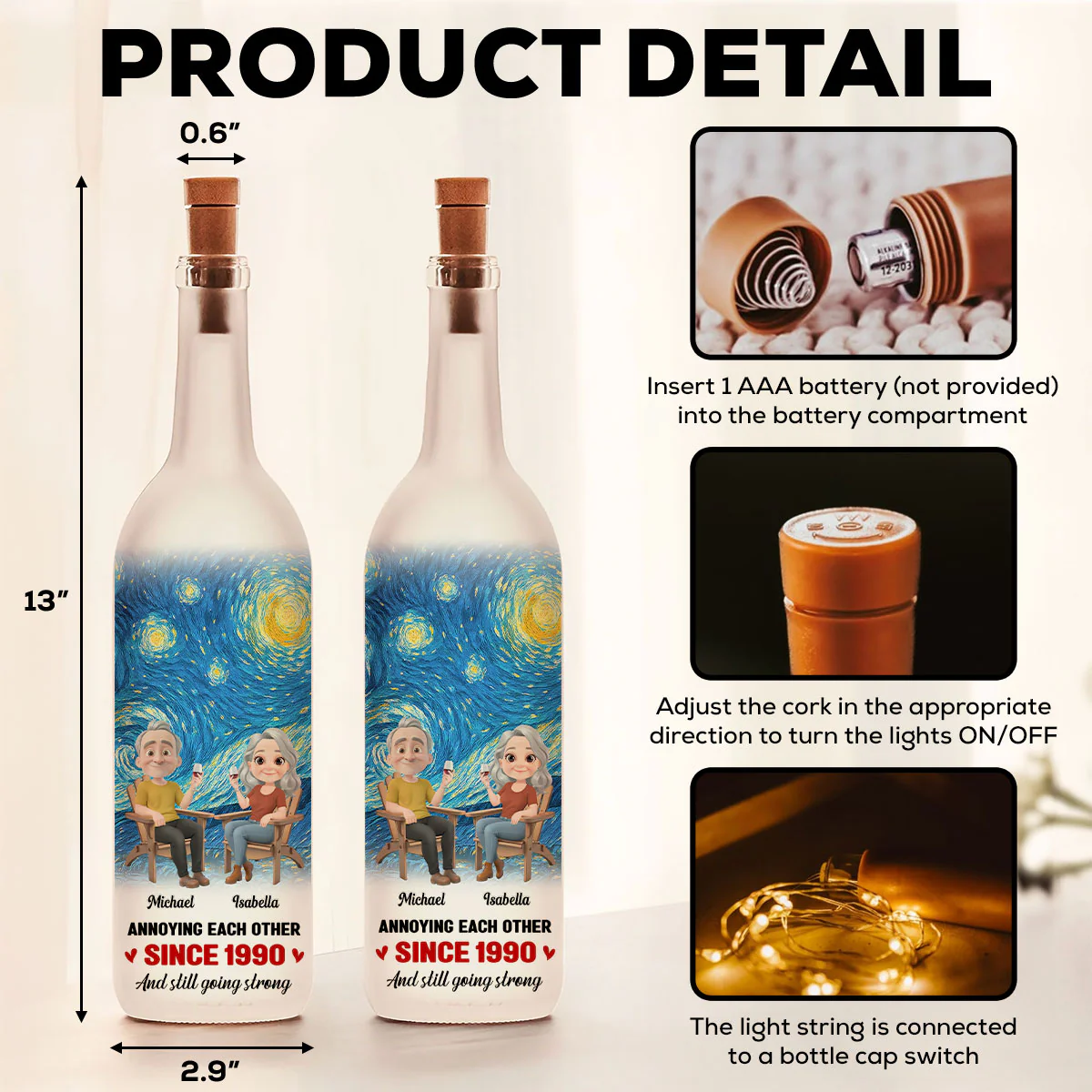 Keep This Love For Years - Personalized Custom Bottle Lamp - Image 6