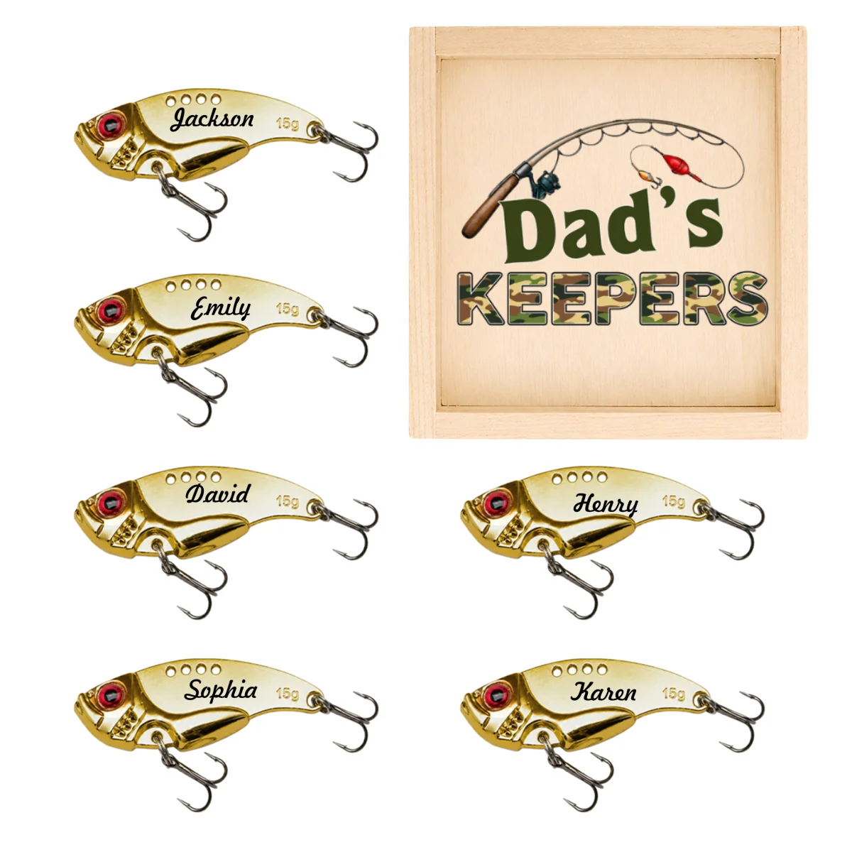 Keeper Of Dad Grandpa - Personalized Custom Fishing Lure - Image 7