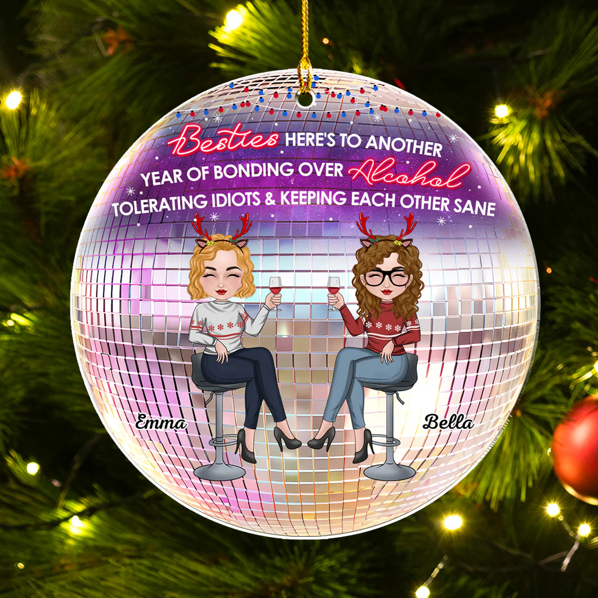 Keeping Each Other Sane - Personalized Custom Acrylic Ornament - Image 2