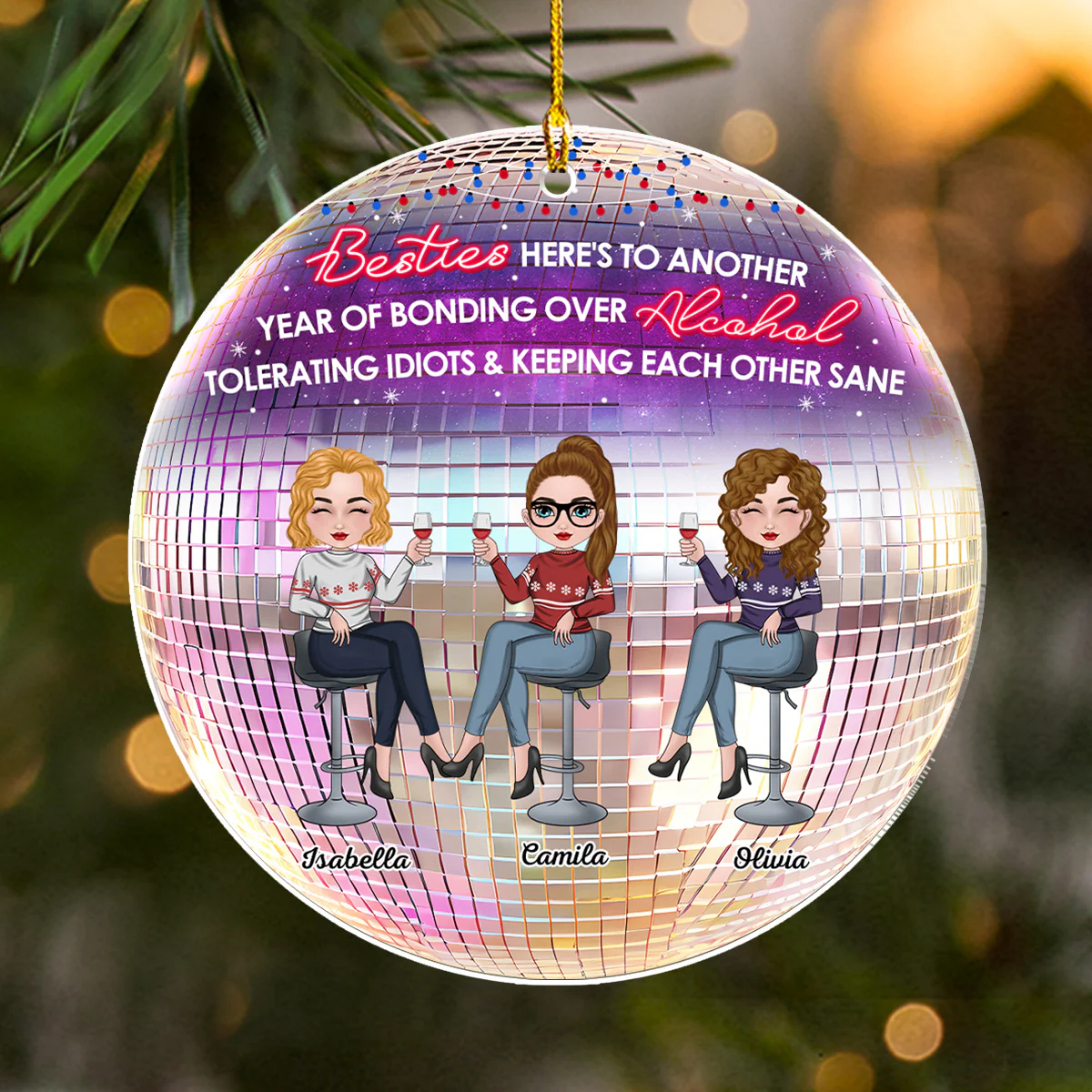 Keeping Each Other Sane - Personalized Custom Acrylic Ornament - Image 3