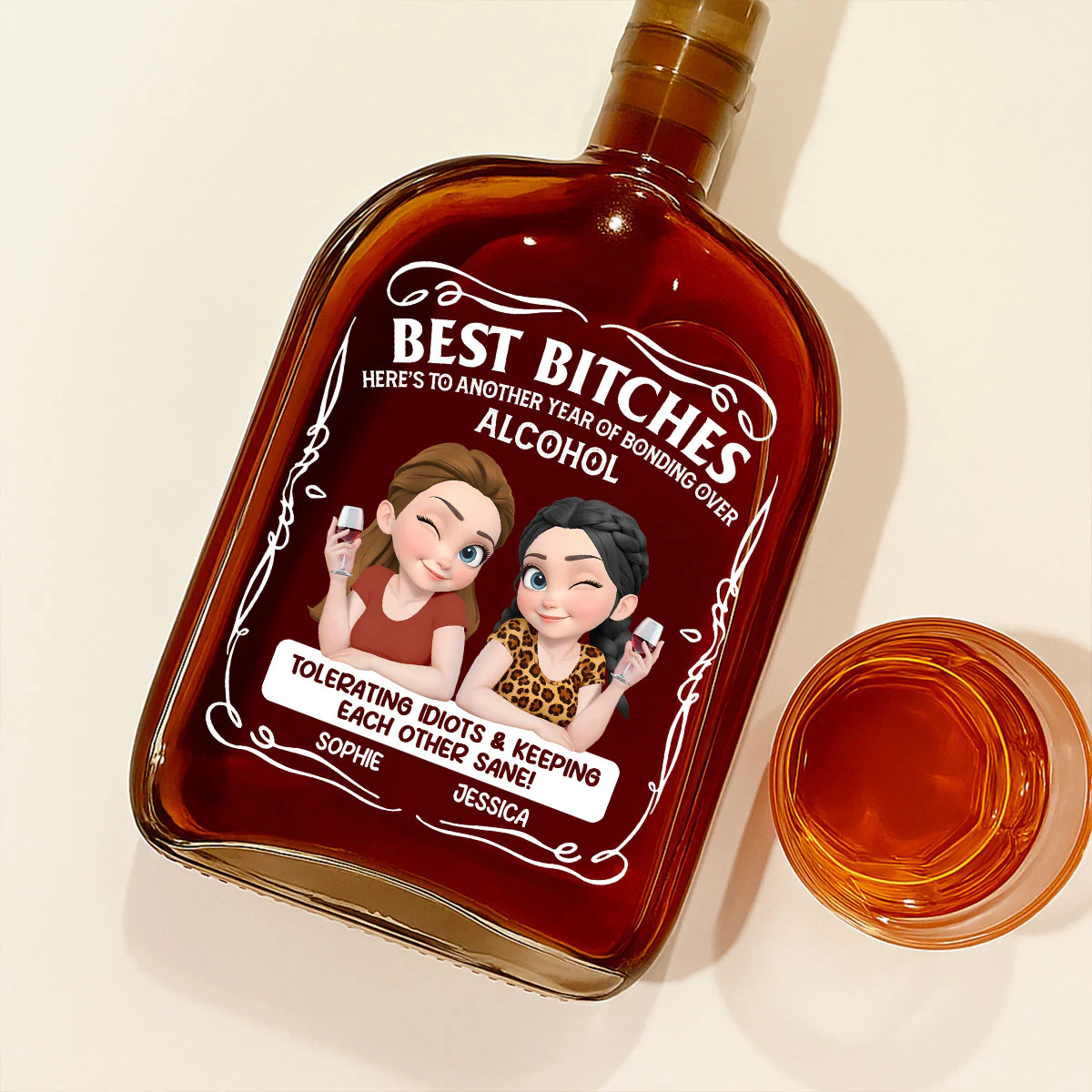 Keeping Each Other Sane - Personalized Custom Spirits Decanter - Image 2
