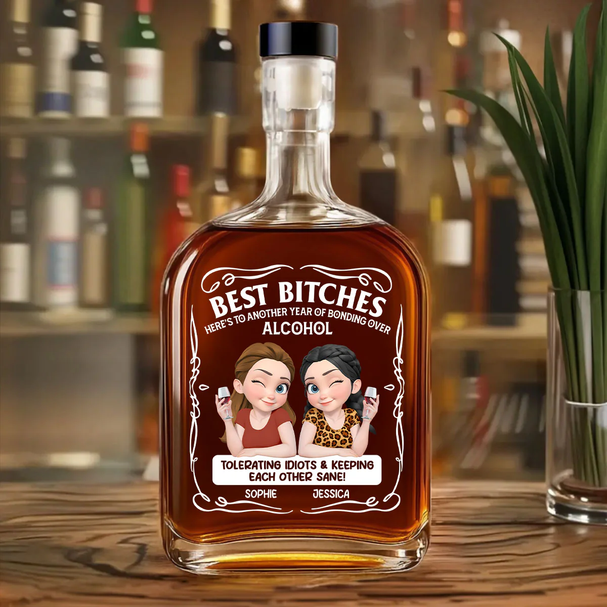 Keeping Each Other Sane - Personalized Custom Spirits Decanter - Image 3