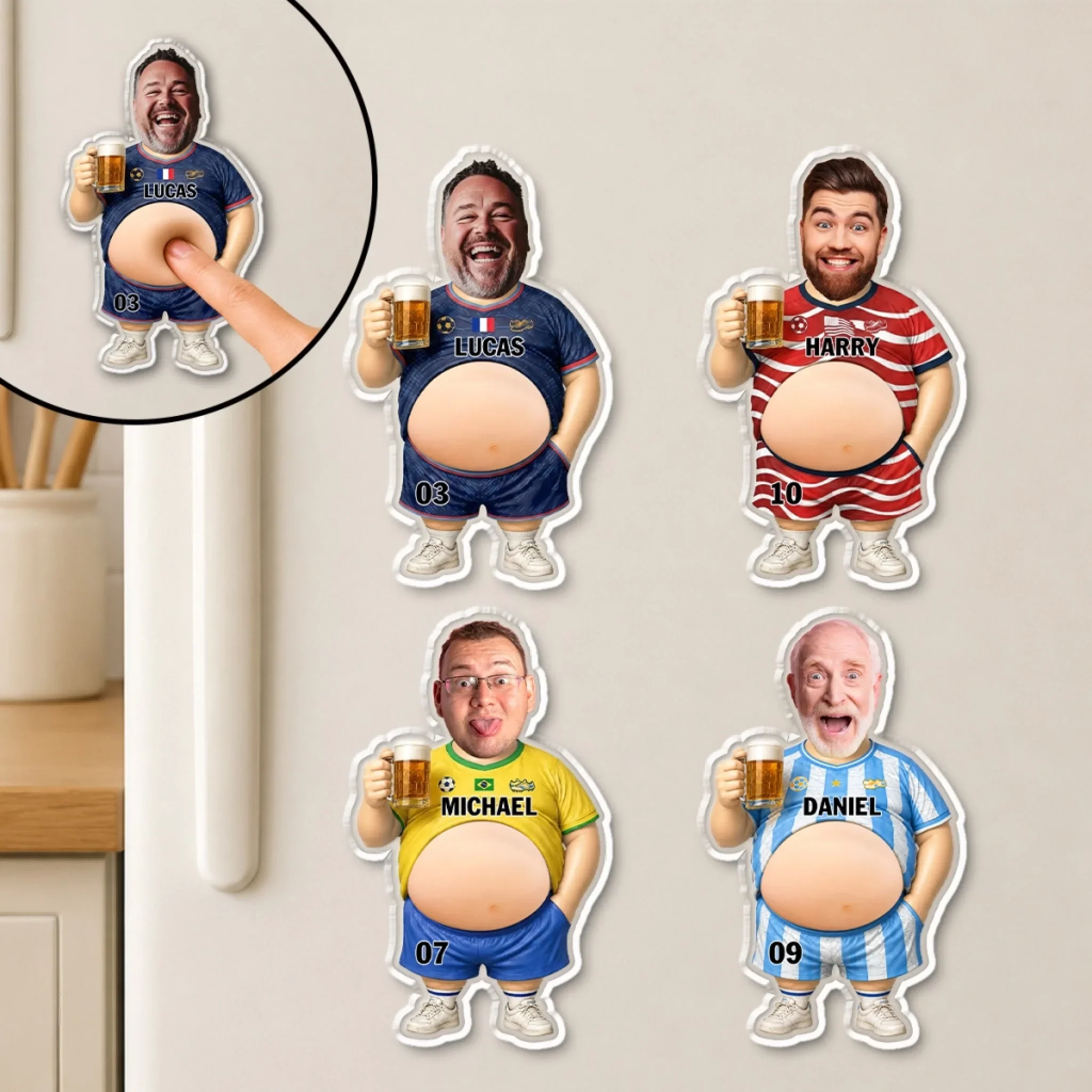 Kickin It Champion Dad - Personalized Custom Squishy Acrylic Fridge Magnet