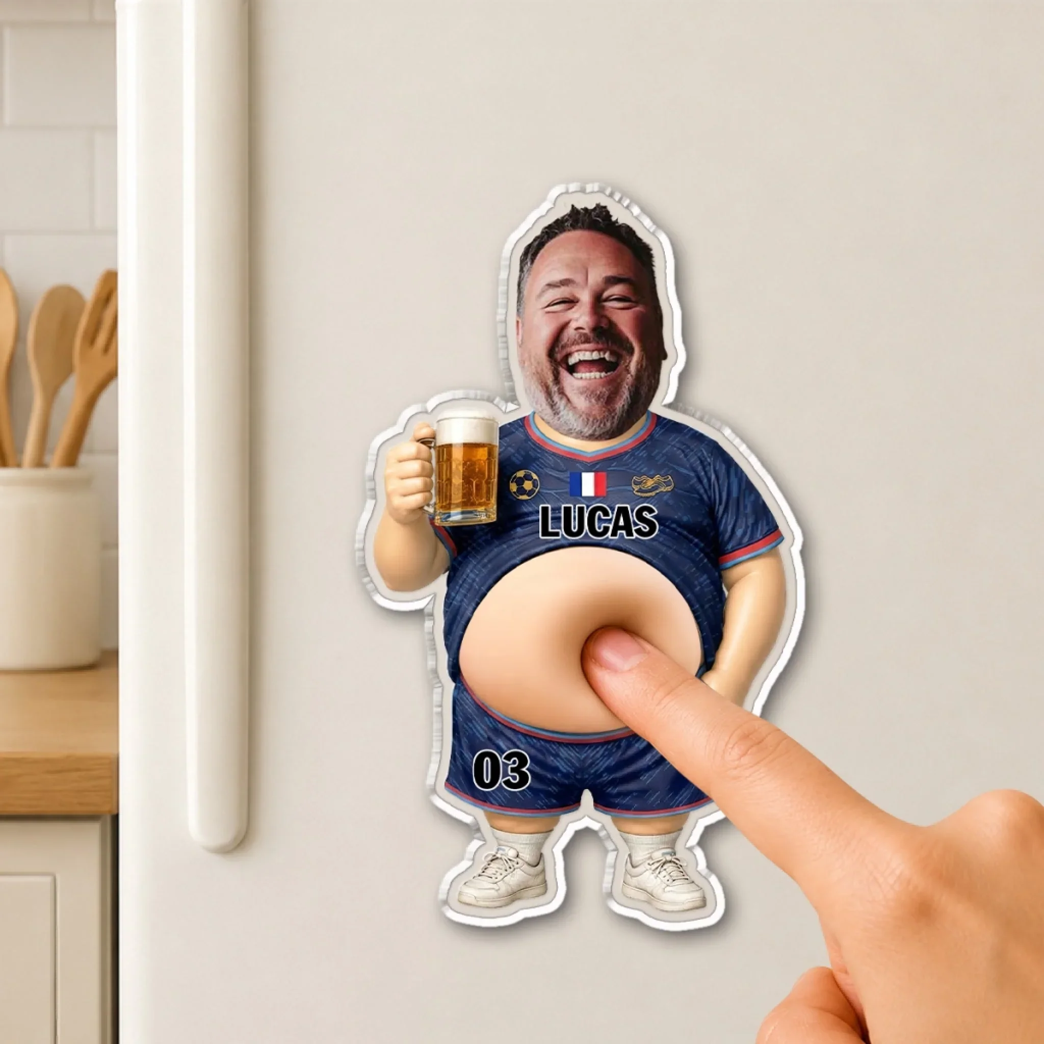 Kickin It Champion Dad - Personalized Custom Squishy Acrylic Fridge Magnet - Image 2