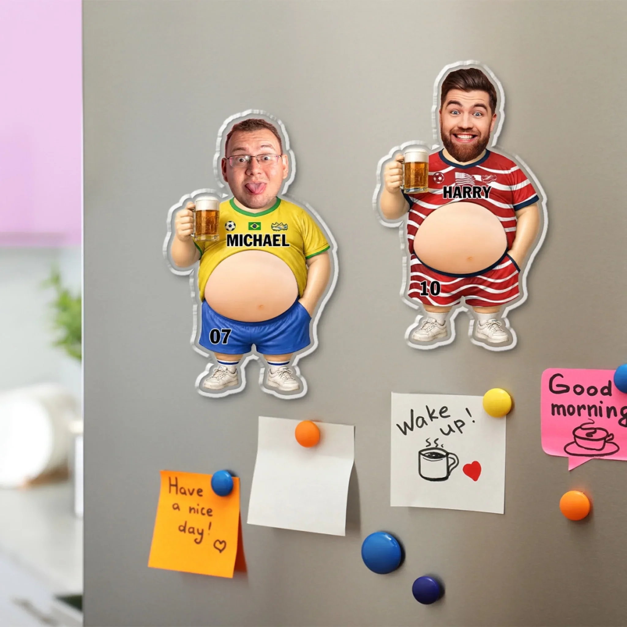 Kickin It Champion Dad - Personalized Custom Squishy Acrylic Fridge Magnet - Image 4