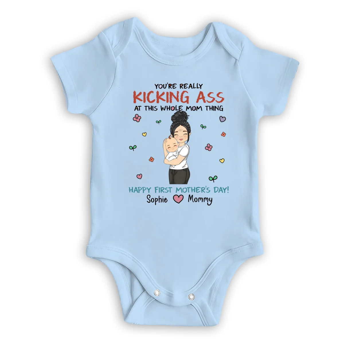 Kicking Ass Mommy - Personalized Custom Baby Onesie - Image 8