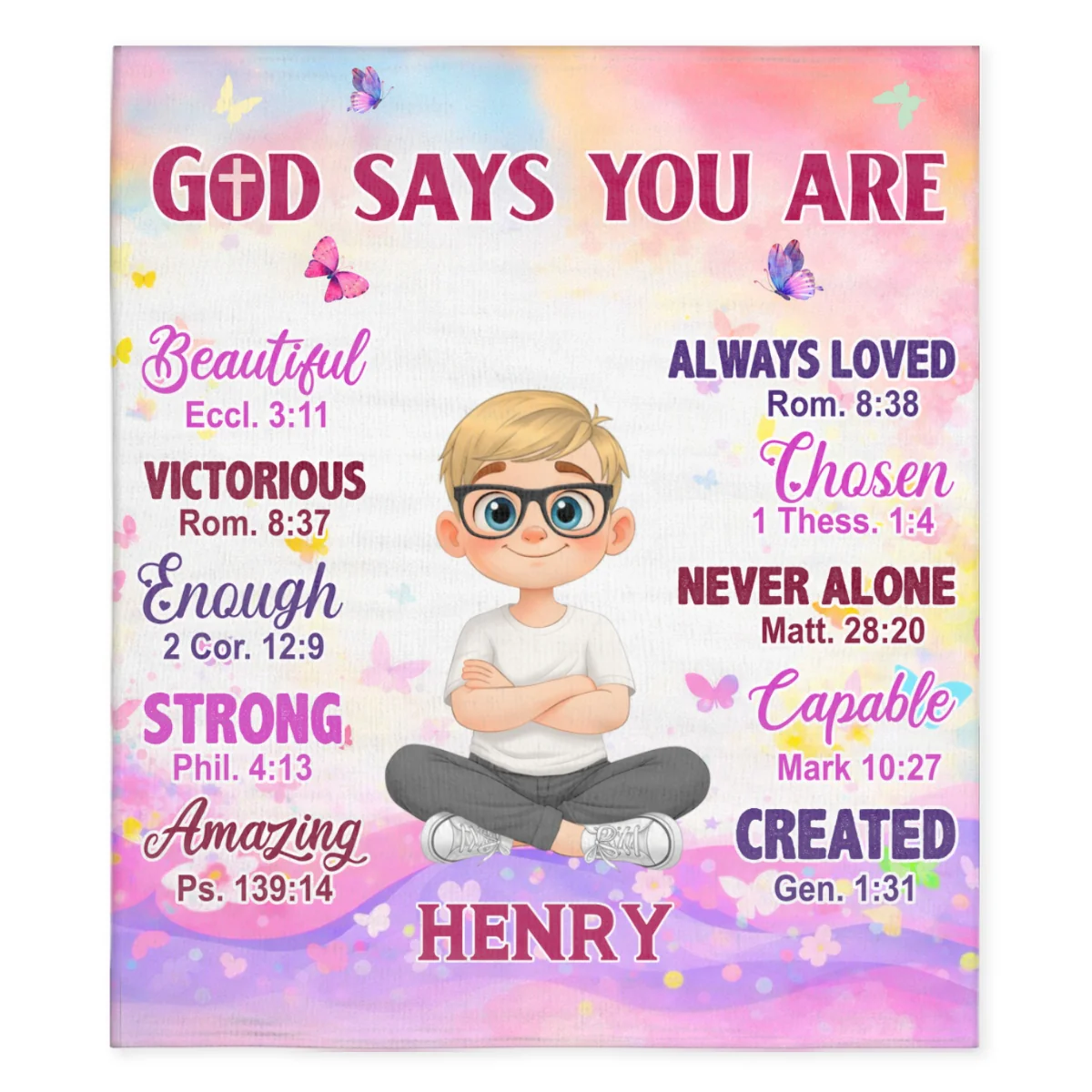 Kid You Are Always Loved - Personalized Custom Fleece Blanket - Image 6