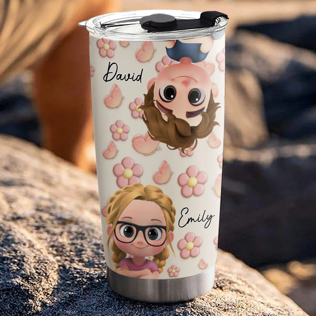 Kids Make Life Grand - Personalized Custom 3D Effect Tumbler - Image 4