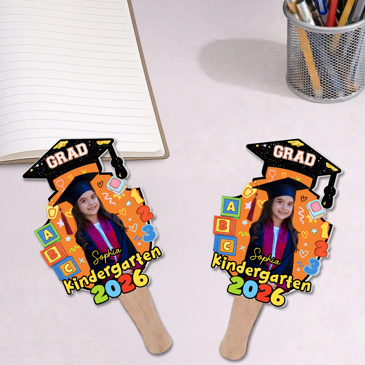 Kindergarten Preschool Graduation - Personalized Custom Hand Fan - Image 3