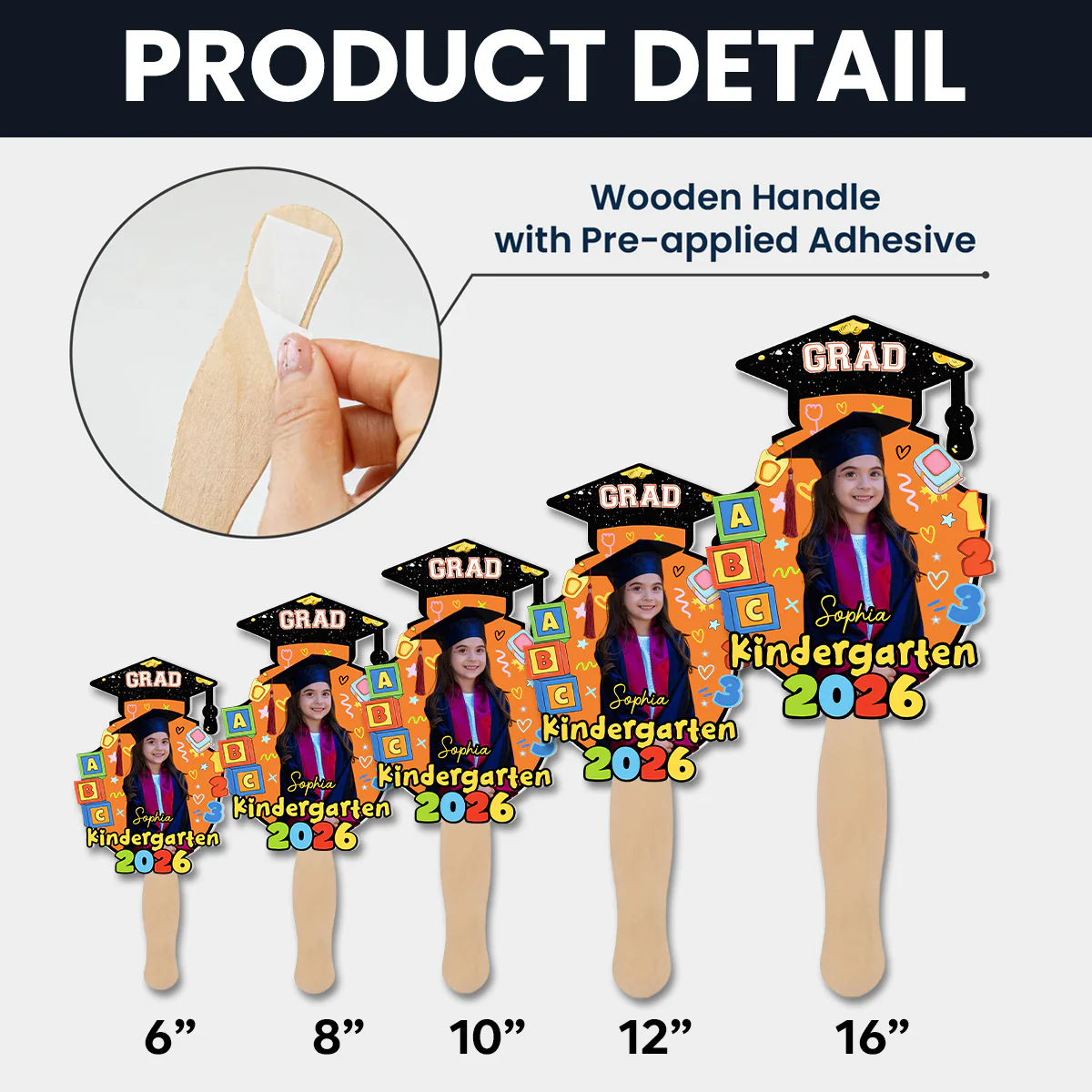 Kindergarten Preschool Graduation - Personalized Custom Hand Fan - Image 5