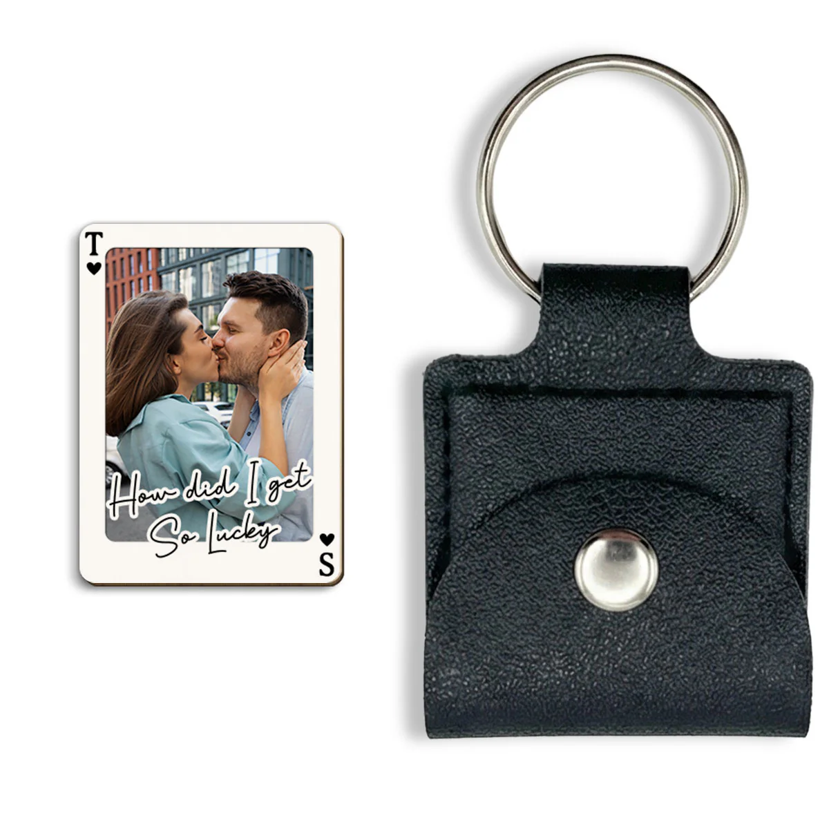 King And Queen Of Hearts - Personalized Custom Wooden Pocket Hug - Image 6