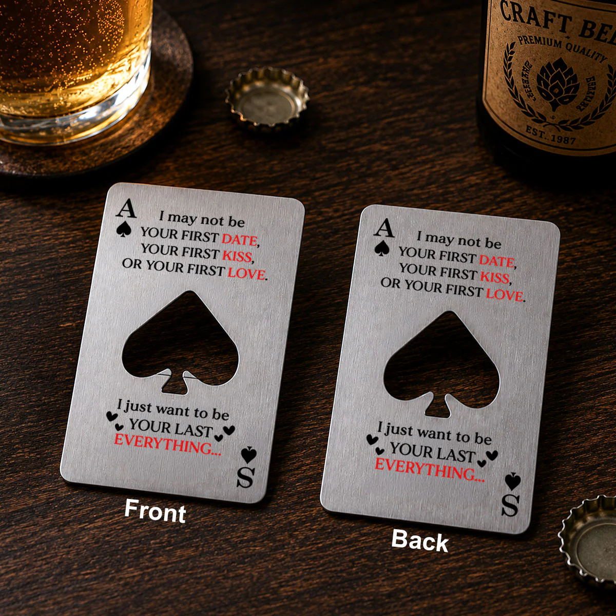 King & Queen Couple - Personalized Custom Ace Of Spades Bottle Opener - Image 6