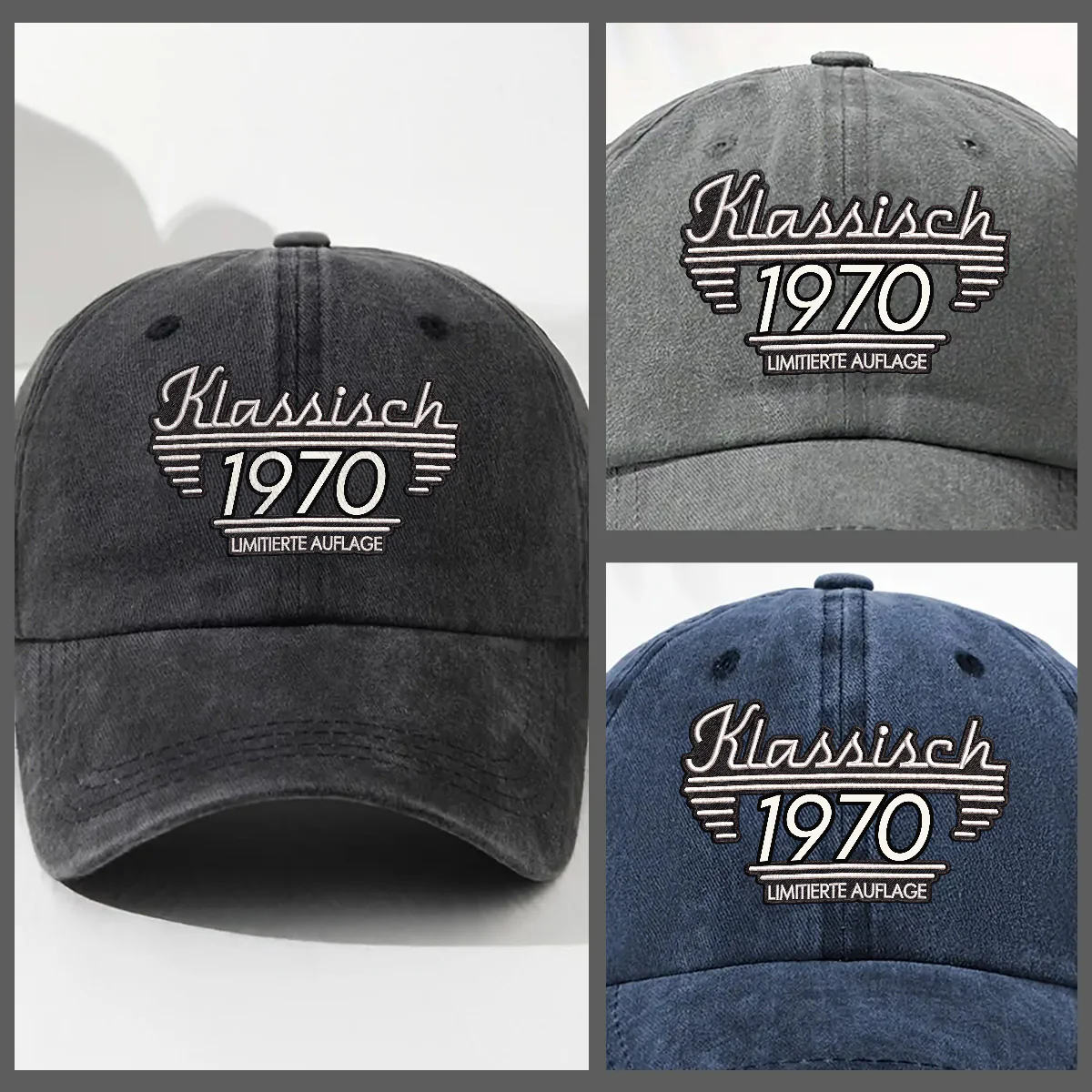 Klassische Edition - Personalisierte Vintage-Jeanskappe Im Used-Look - Image 3