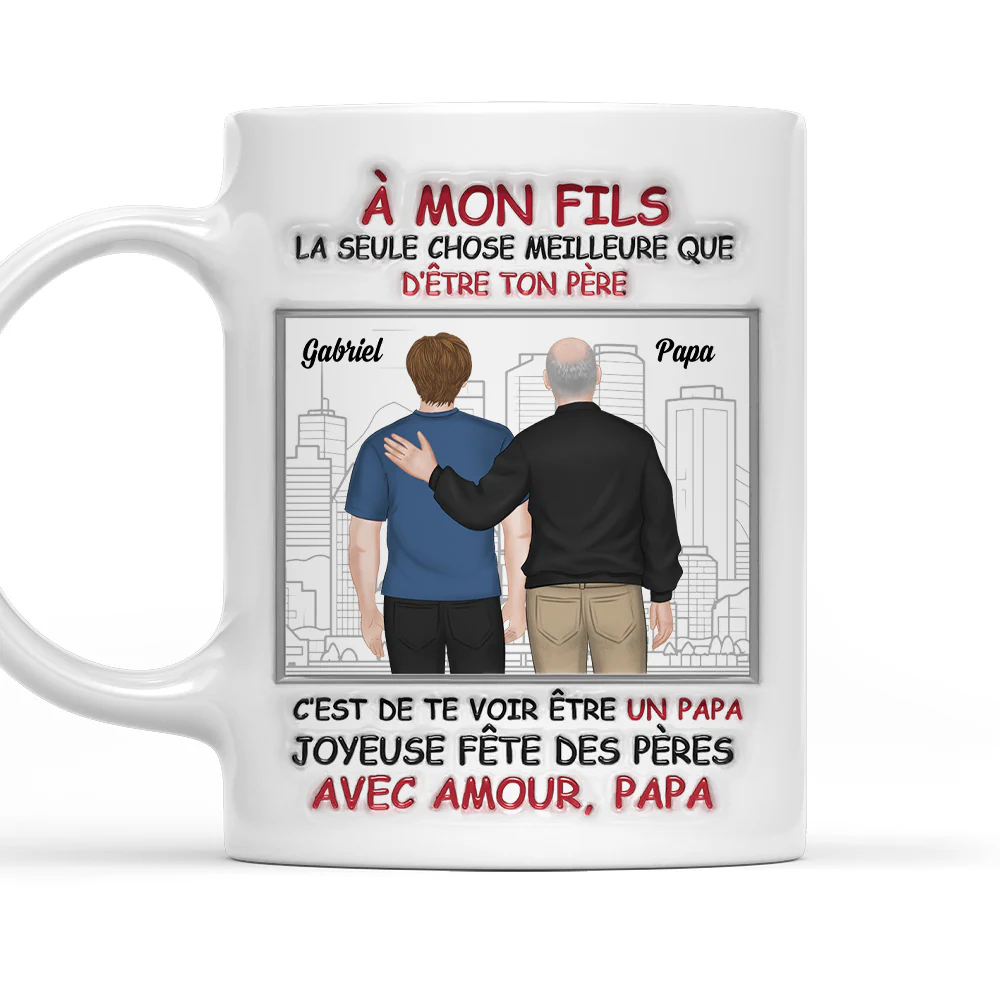 La paternité vous va bien - Mug personnalisé avec effet gonflé 3D