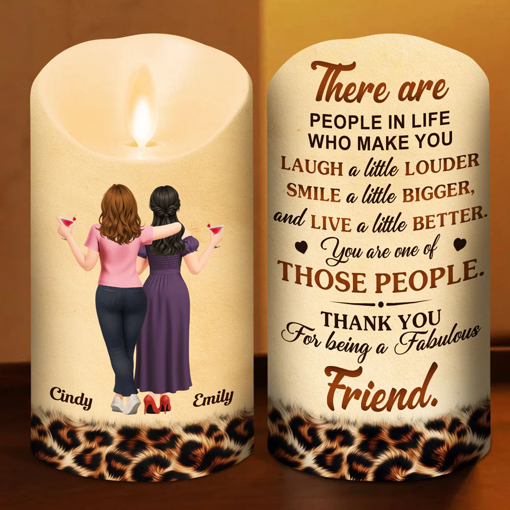 Laugh A Little Louder - Personalized Custom LED Candle - Image 3