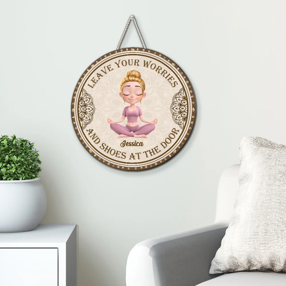 Leave At The Door - Personalized Custom Wood Sign - Image 4