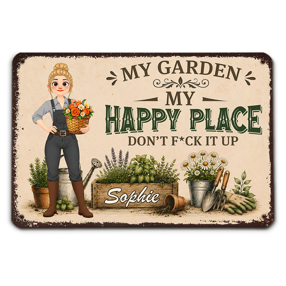 Leave My Plants Alone - Personalized Custom Metal Sign