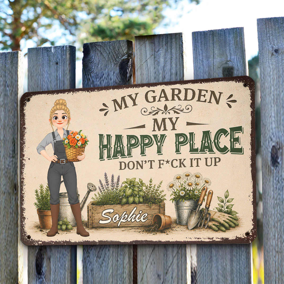 Leave My Plants Alone - Personalized Custom Metal Sign - Image 2