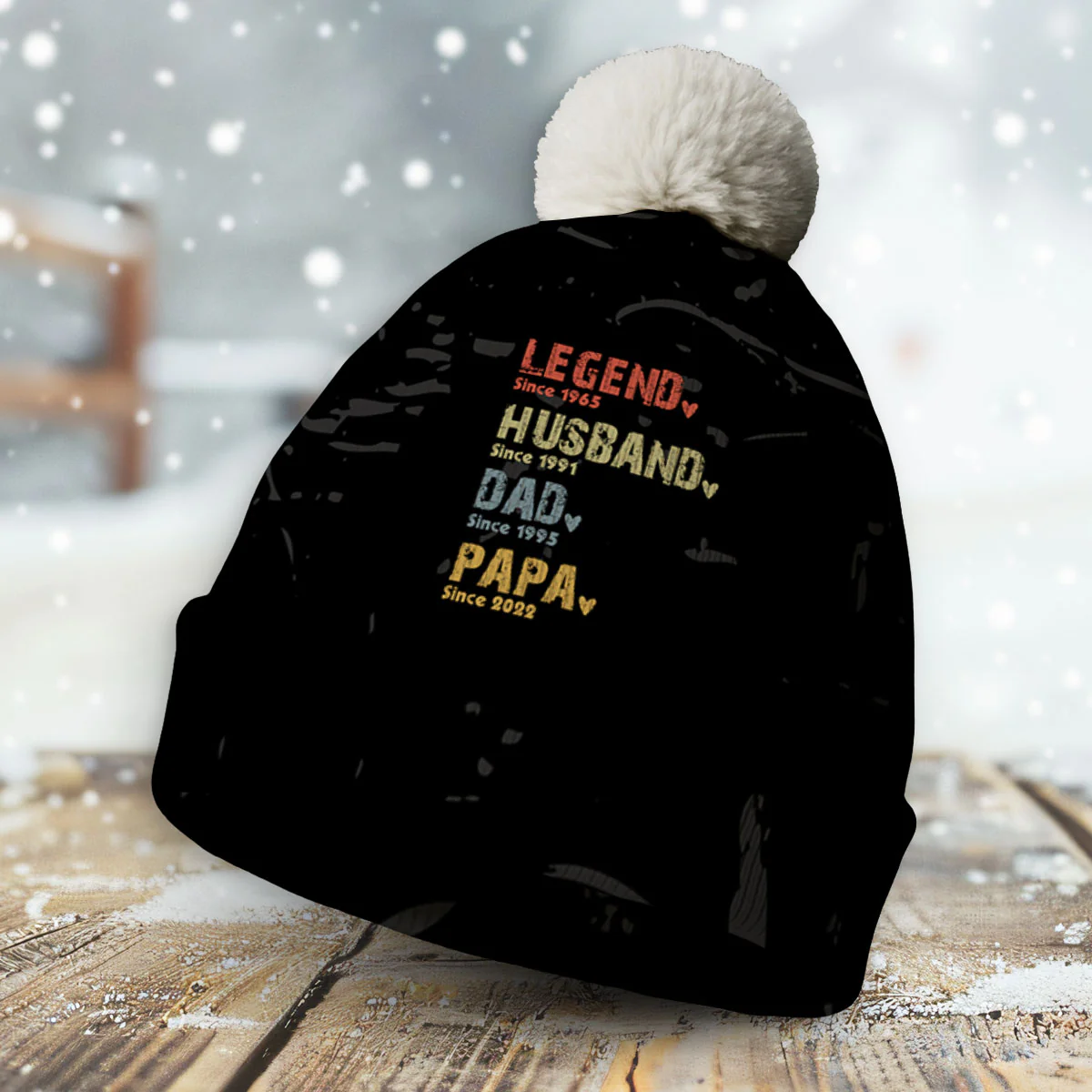 Legend Husband Dad Grandpa - Personalized Custom Bobble Beanie Hat - Image 4