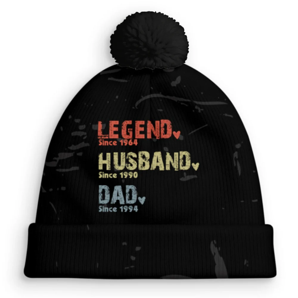 Legend Husband Dad Grandpa - Personalized Custom Bobble Beanie Hat - Image 7