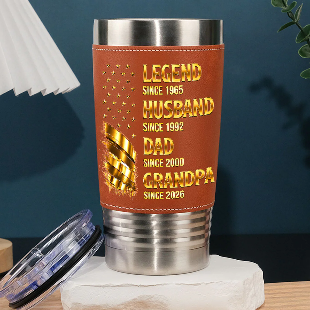 Legend In Any Generation - Personalized Custom Leather Tumbler