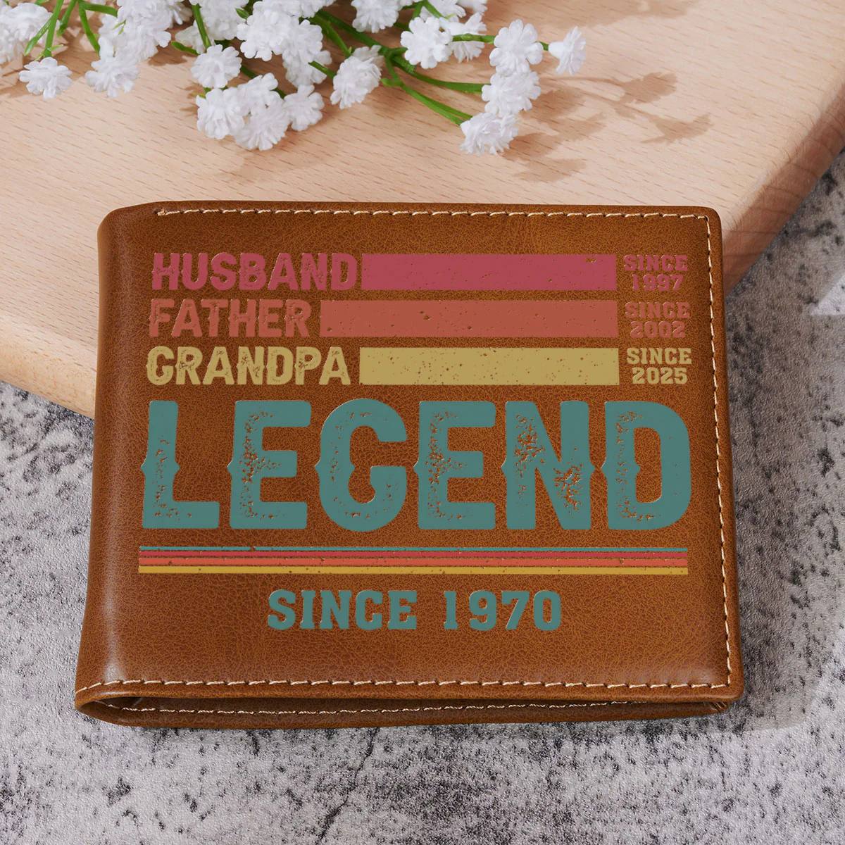 Legend Since - Personalized Custom Printed Men Leather Wallet - Image 2