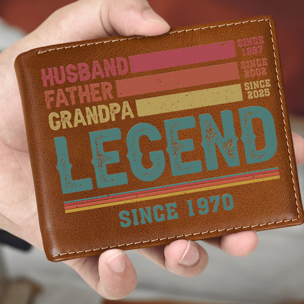 Legend Since - Personalized Custom Printed Men Leather Wallet - Image 4