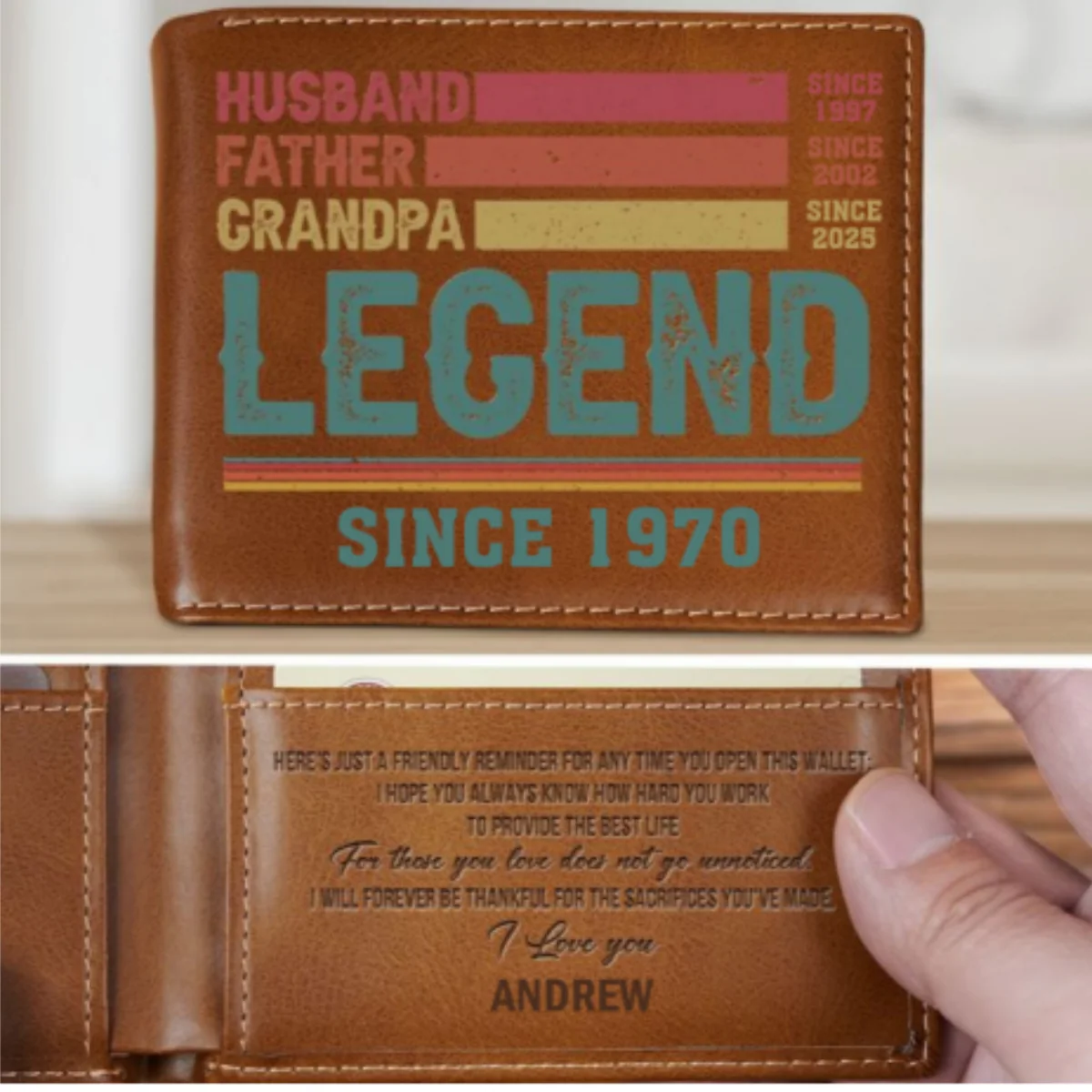 Legend Since - Personalized Custom Printed Men Leather Wallet - Image 7