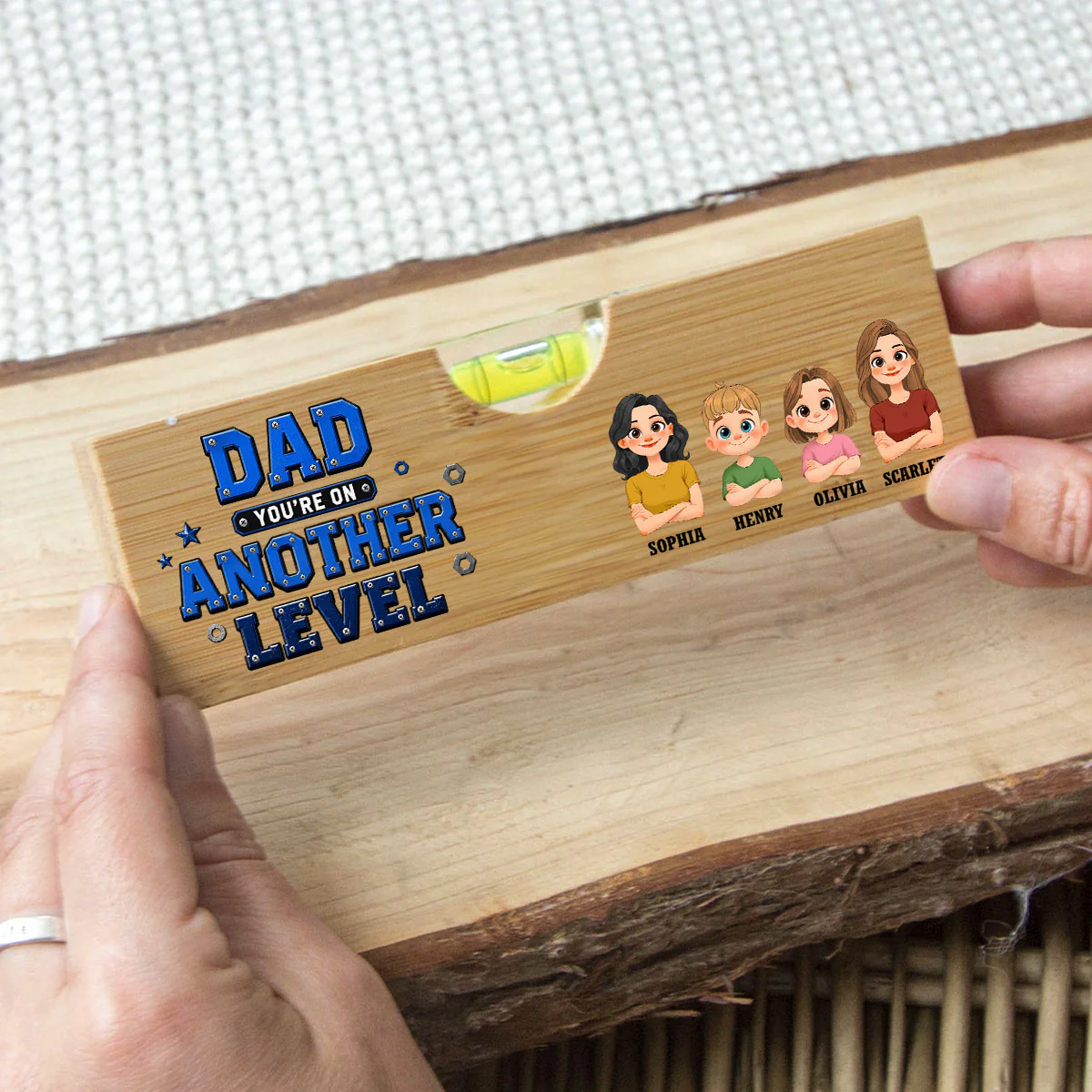 Level Up - Personalized Custom Wooden Spirit Level Bottle Opener - Image 3