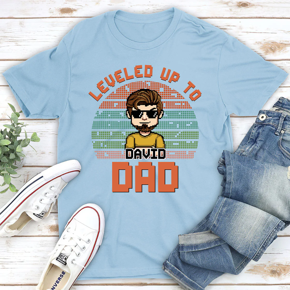 Leveled Up - Personalized Custom T-shirt And Onesie - Image 3