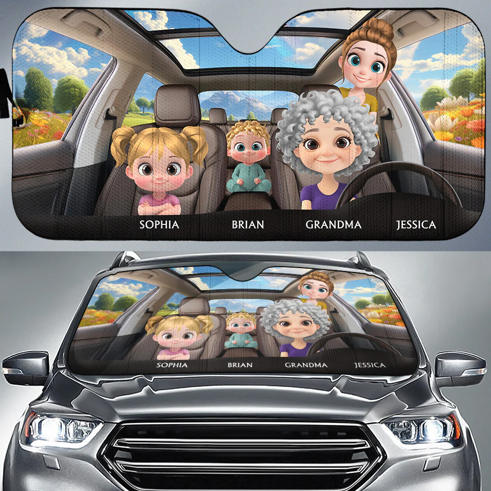 Life Is Better With Grandkids - Personalized Car Sunshade - Image 2