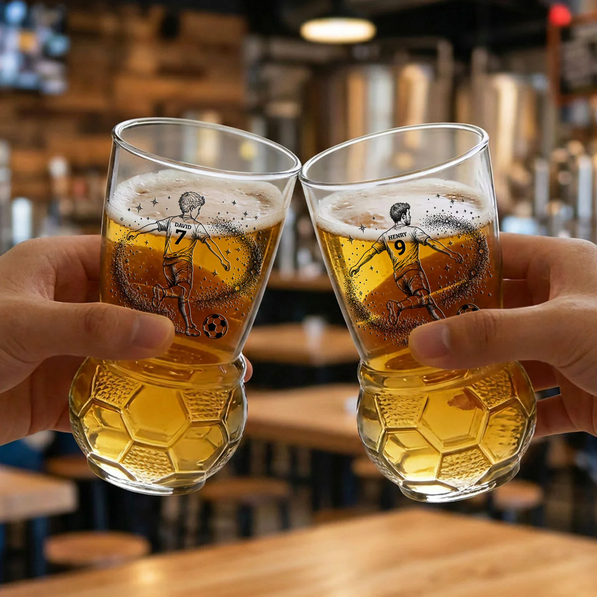 Life Is Better With Soccer - Personalized Custom Football Beer Glass - Image 2