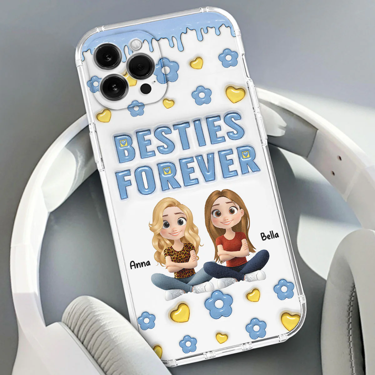 Life Is Better With True Friend Cartoonize - Personalized Custom 3D Inflated Effect Phone Case - Image 4