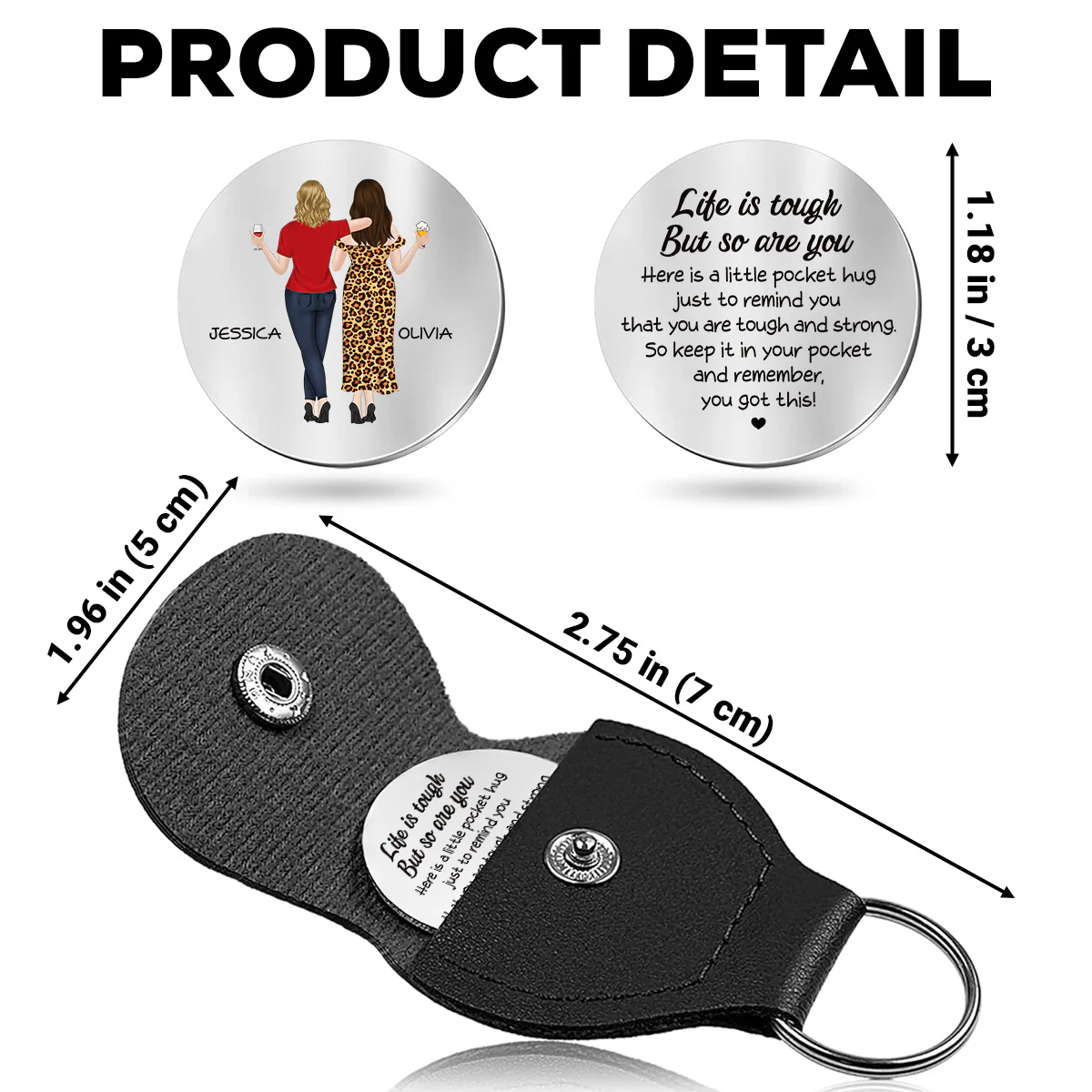 Life Is Tough But So Are You - Personalized Custom Pocket Hug - Image 5