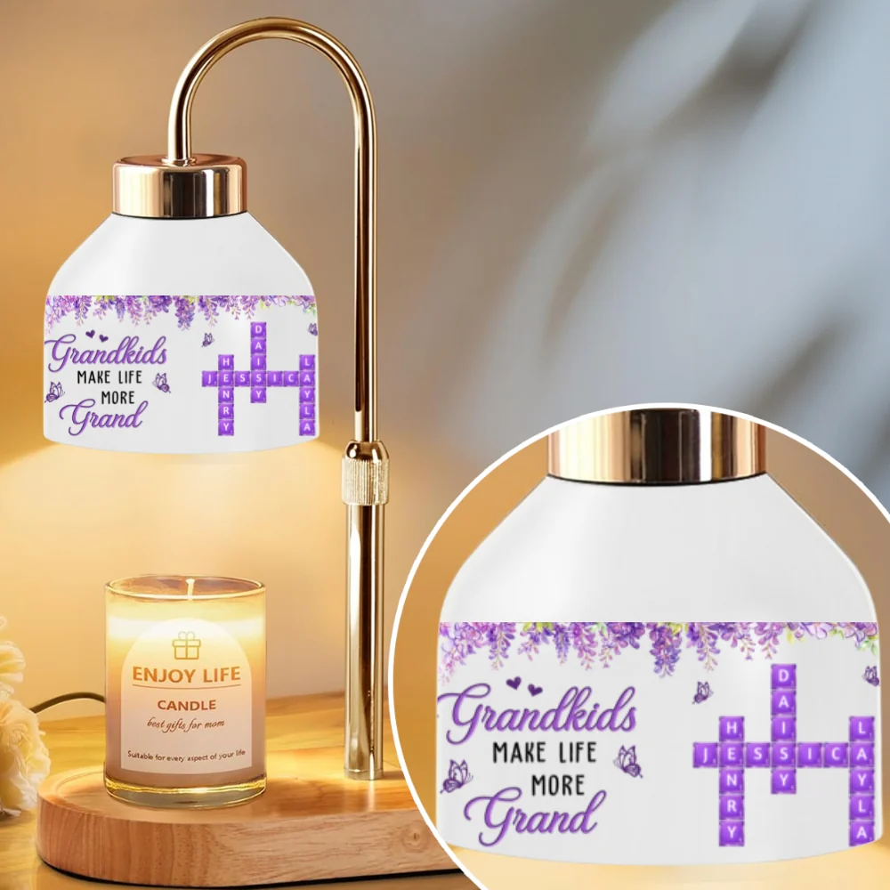 Life With Grandkids - Personalized Custom Candle Warmer Lamp - Image 6