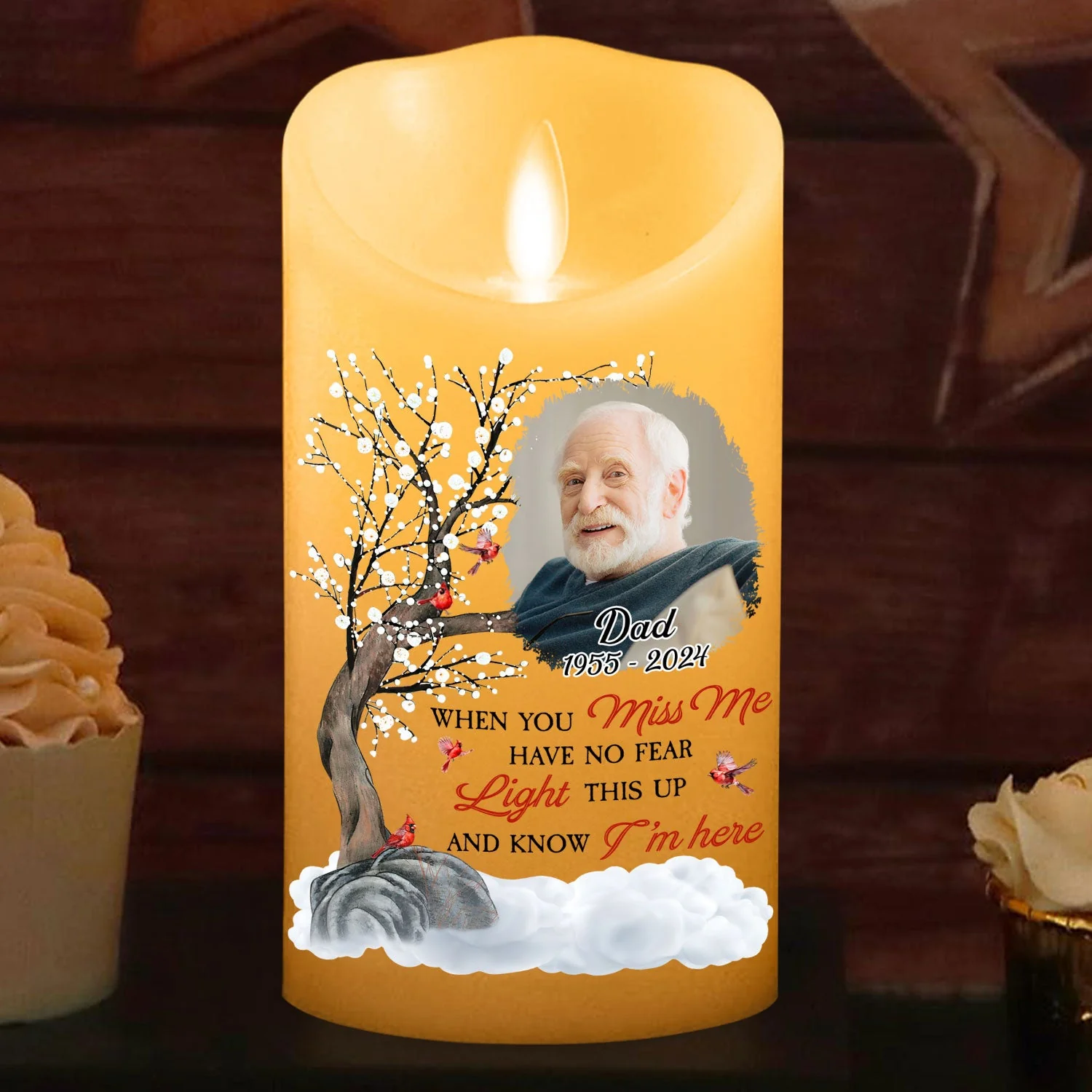 Light This Up And Know I Am Here - Personalized Custom LED Candle